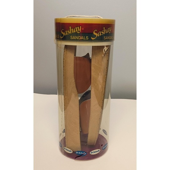 Vintage Dr. Scholl's Sashay Brown Buckle Slide Sandal Sz 9 1/2 1980's - Picture 6 of 9